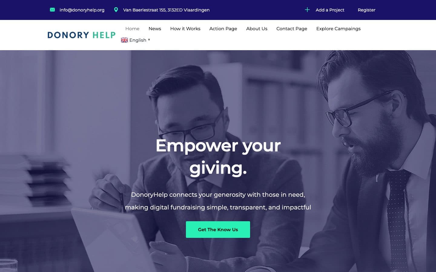 DonoryHelp website
